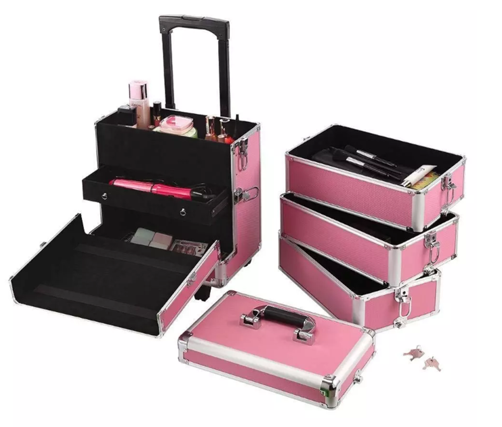Aluminum Rolling Makeup Train Case